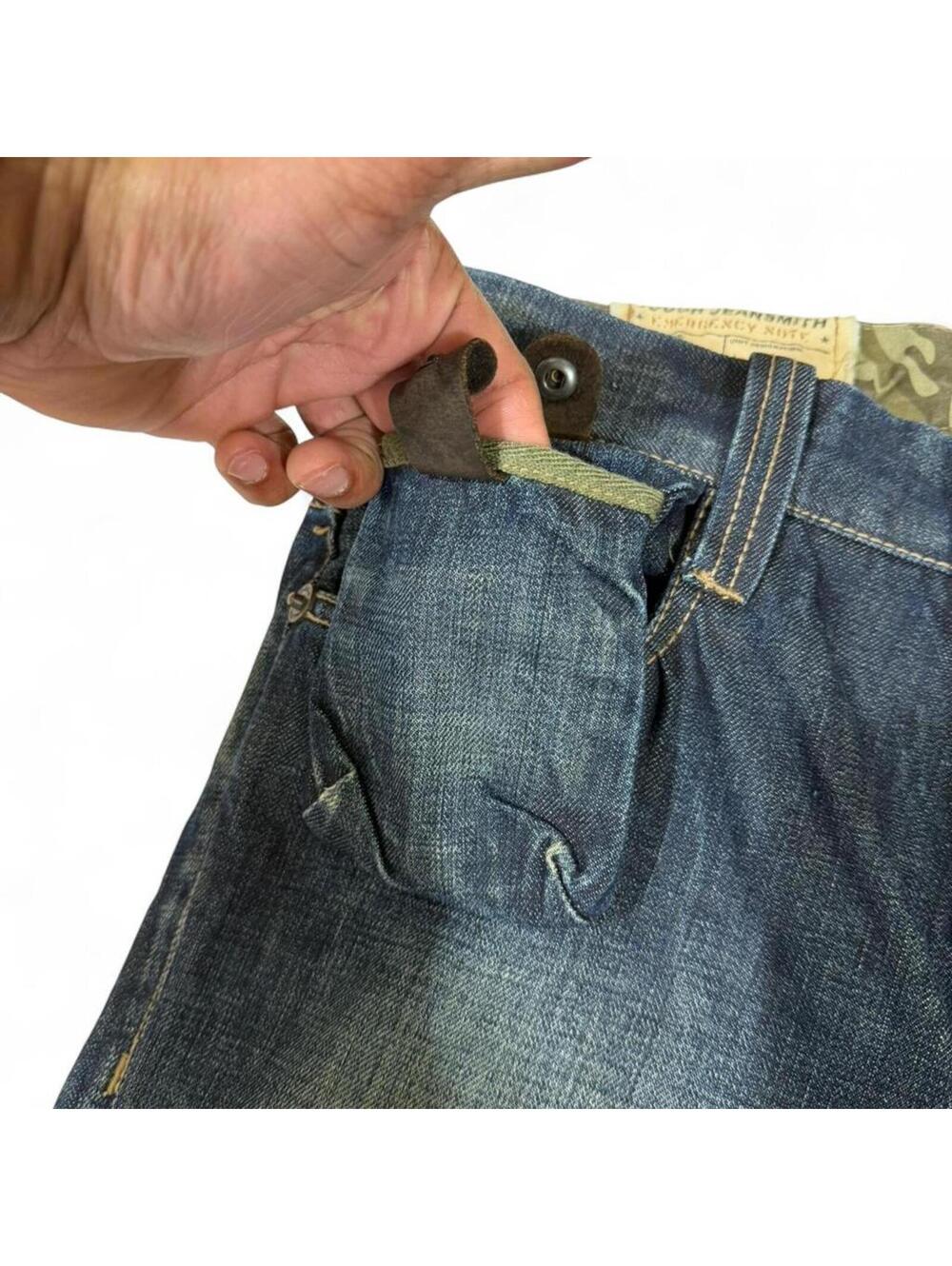 Y2K vintage TOUGH JEANSMITH➕ army grade unique article - Picture 5 of 8